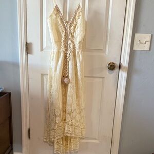 Elegant Cream Lace Dress